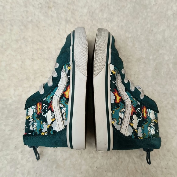 Vans Infant Toddler Glow In The Dark Dragons SK8-Hi Zip Lace Up Shoes Size 6 - Picture 4 of 8